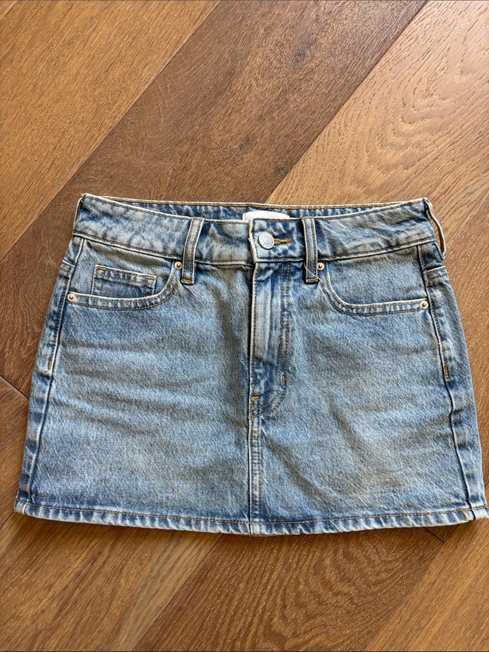 PacSun Light Wash Denim Mini Skirt